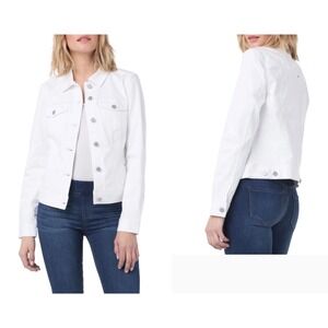 Liverpool Los Angeles Womens White Stretch Denim Jean Jacket NWT Size S $109